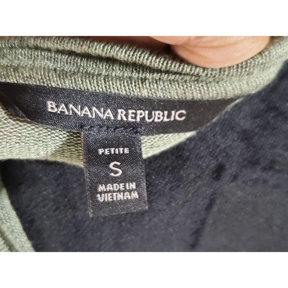 Banana Republic Women Green Polyester Round Neck Long Sleeve Knee Length Dress S - Picture 9 of 14